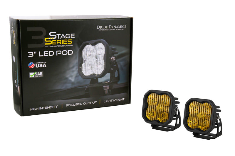 Diode Dynamics SS3 Pro ABL - Yellow Flood Standard (Pair)