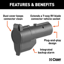 Load image into Gallery viewer, Curt 7-Way RV Blade Electrical Adapter w/Backup Alarm (Packaged)