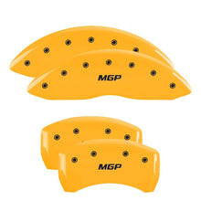 Load image into Gallery viewer, MGP 4 Caliper Covers Engraved Front &amp; Rear MGP Yellow Finish Black Char 2006 Dodge Charger