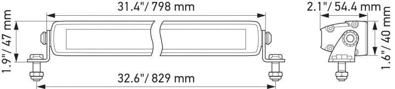 Hella Universal Black Magic 32in Thin Light Bar - Driving Beam