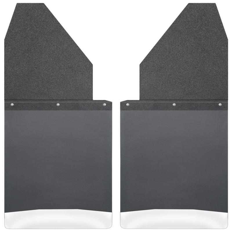 Husky Liners Universal 14in W Black Top Stainless Steel Weight Kick Back Mud Flaps