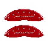 MGP 4 Caliper Covers Engraved Front & Rear Avalanche Red finish silver ch