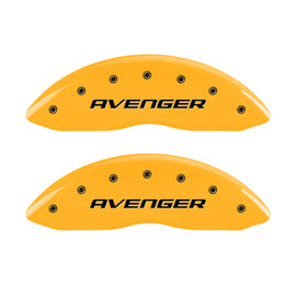 MGP 4 Caliper Covers Engraved Front & Rear With out stripes/Avenger Yellow finish black ch