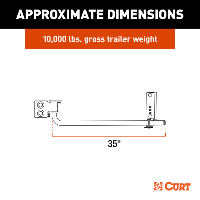 Curt TruTrack 2P Weight Distribution Hitch w/ 2x Sway Control (8000-10000lbs - No Shank )