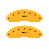 MGP Front set 2 Caliper Covers Engraved Front MGP Yellow finish black ch