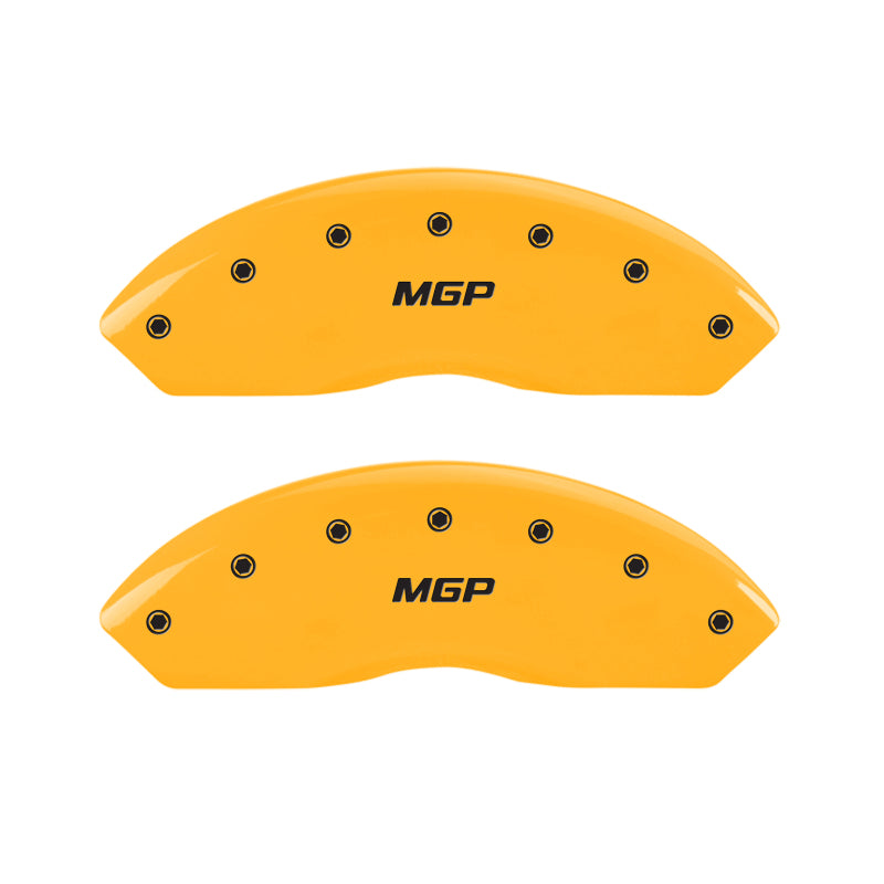 MGP 4 Caliper Covers Engraved Front & Rear MGP Yellow finish black ch