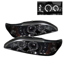 Load image into Gallery viewer, Spyder Ford Mustang 94-98 1PC Projector LED Halo Amber Reflector LED Smk PRO-YD-FM94-1PC-AM-SMC