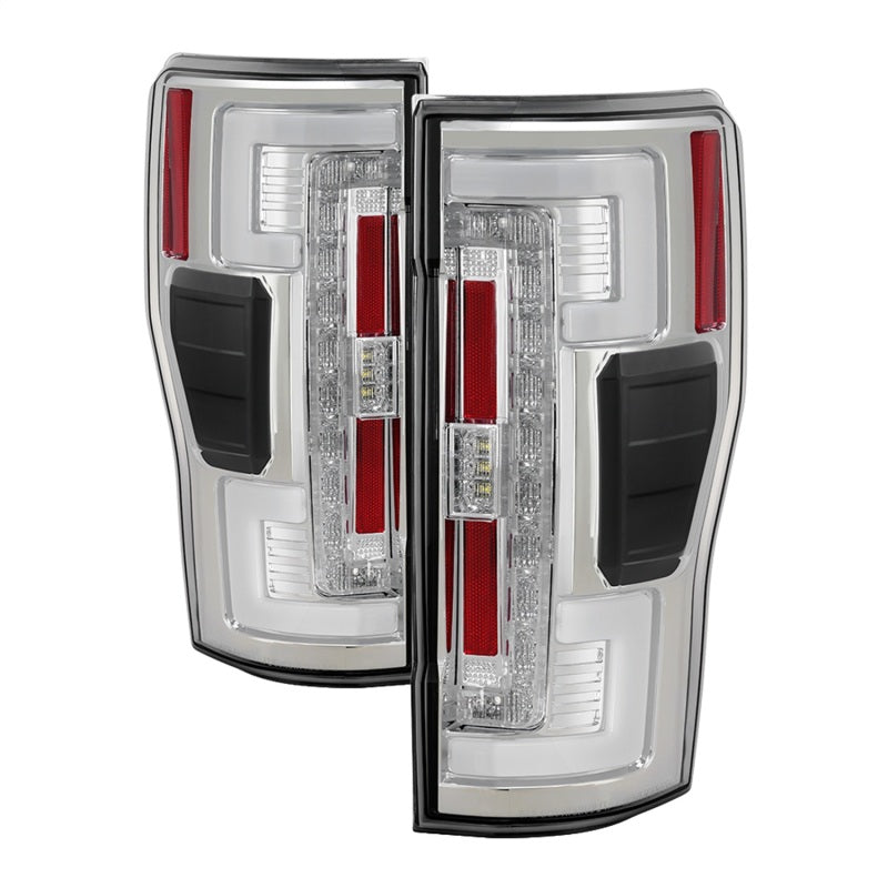 Spyder 17-18 Ford F-250 SD (w/Blind Spot Sensor) LED Tail Lights - Chrm (ALT-YD-FS17BS-LED-C)