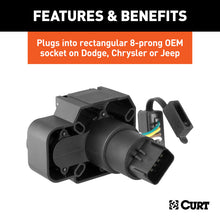 Load image into Gallery viewer, Curt Dual-Output 7 &amp; 4-Way Connector w/Backup Alarm (Plugs into Dodge 8-Prong)