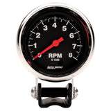 AutoMeter Gauge Tachometer 2-5/8in. 8K RPM Pedestal Traditional Chrome