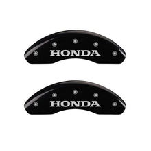 Load image into Gallery viewer, MGP Front set 2 Caliper Covers Engraved Front Honda Black finish silver ch