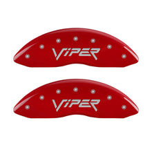 Load image into Gallery viewer, MGP 4 Caliper Covers Engraved Front Gen 2/Viper Engraved Rear Gen 2/Snake Red finish silver ch