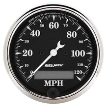 Load image into Gallery viewer, AutoMeter Gauge Speedo. 3-1/8in. 120MPH Elec. Prog. W/ Lcd Odo Old Tyme Blk