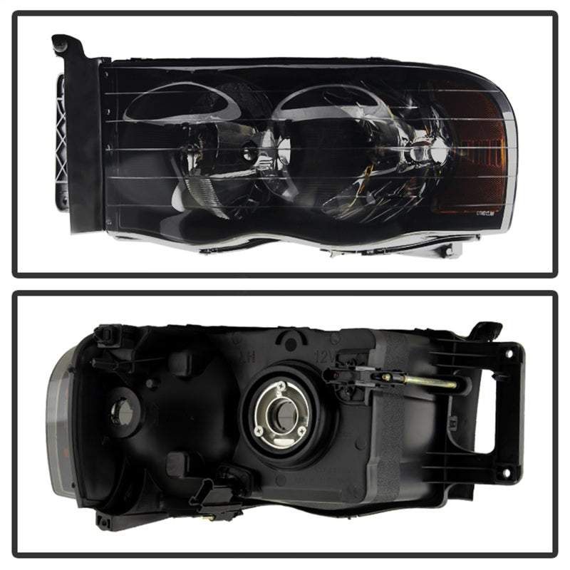 xTune Dodge Ram 1500 02-05 Amber Crystal Headlights HD-JH-DR02-AM-BSM