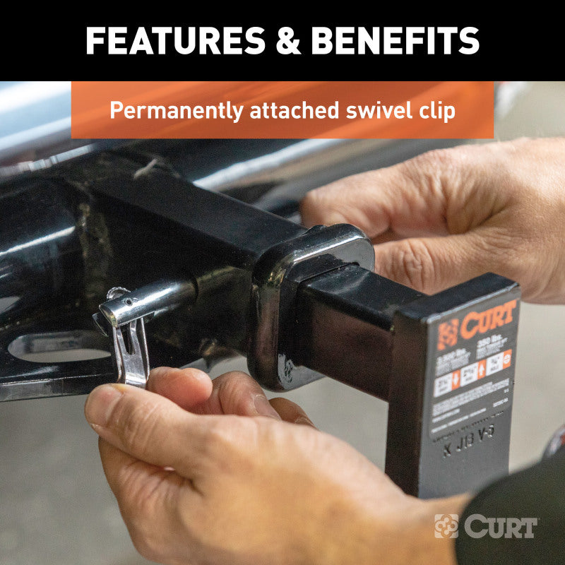 Curt 1/2in Swivel Hitch Pin (1-1/4in Receiver Chrome Packaged)