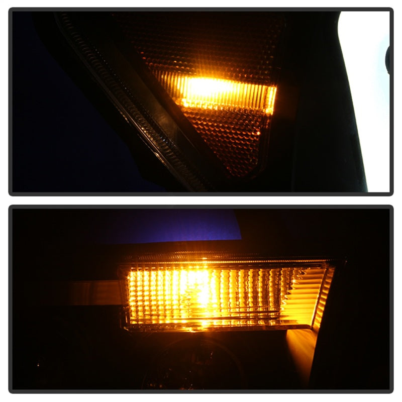 xTune Toyota Tundra 07-13 LED Light Bar Projector Headlights Black Smoked PRO-JH-TTU07-LED-BSM