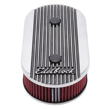 Load image into Gallery viewer, Edelbrock Air Cleaner Elite II Oval Dual-Quad Carbs 2 5In Red Element Polished