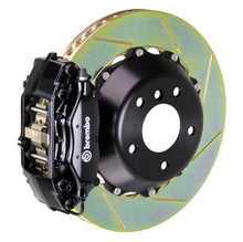 Load image into Gallery viewer, Brembo 03-06 G35 Sedan/Coupe/03-08 350Z Rr GT BBK 4 Pist Cast 345x28 2pc Rotor Slotted Type1-Black