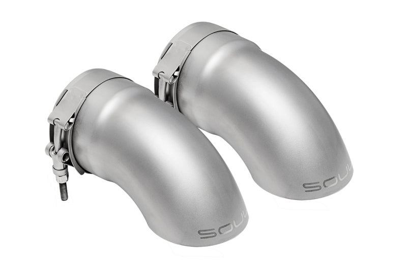 SOUL 17-19 Porsche 991.2 Carrera (w/ PSE) Bolt On Exhaust Tips - 2.5in Turn Down Tips (Sig Satin)