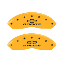 MGP 4 Caliper Covers Engraved F & R Chevy Racing Yellow Finish Black Char 1988 Chevrolet Corvette