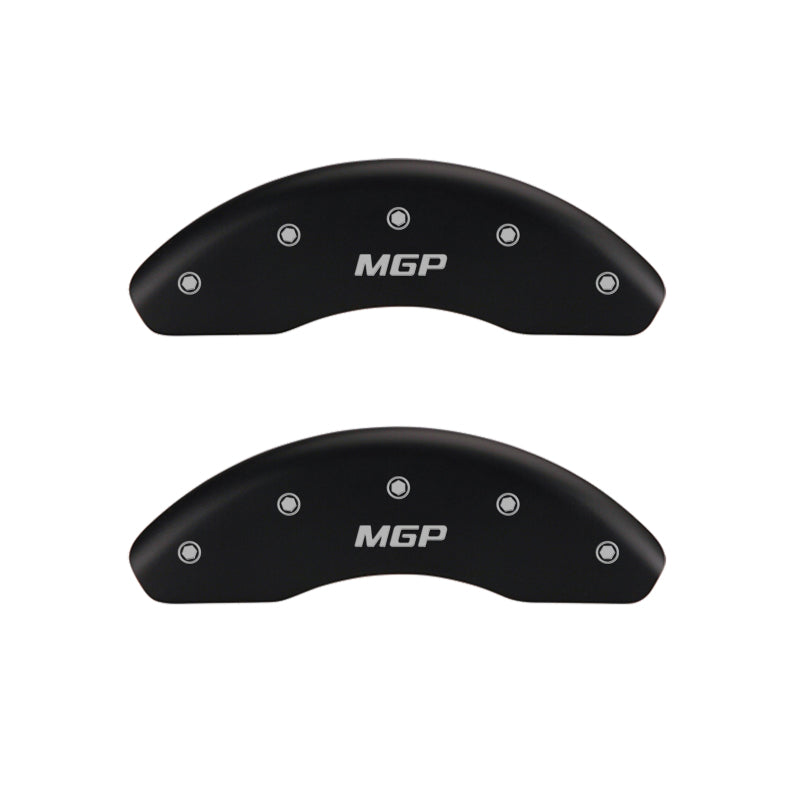 MGP 4 Caliper Covers Engraved Front & Rear MGP Black finish silver ch