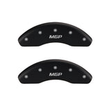 MGP 4 Caliper Covers Engraved Front & Rear MGP Black finish silver ch