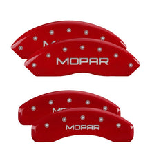 Load image into Gallery viewer, MGP 4 Caliper Covers Engraved Front &amp; Rear Block/Charger Red finish silver ch