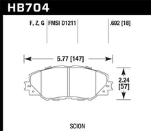 Load image into Gallery viewer, Hawk 11-16 Scion TC / 09-13 Toyota Matrix DTC-60 Race Front Brake Pads