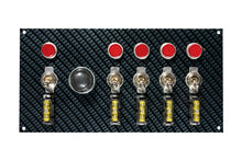 Load image into Gallery viewer, Moroso Toggle Switch Panel - Dash Mount - 4in x 7.75in - Grey/Black Fiber Design