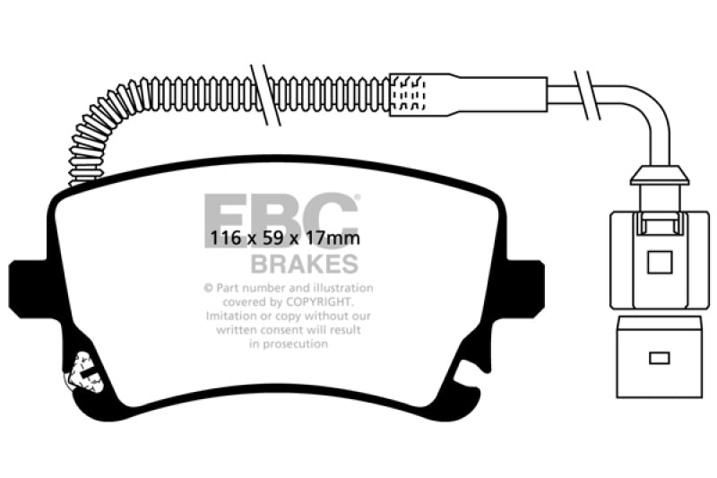 EBC 09-11 Audi A6 Quattro 3.0 Supercharged Greenstuff Rear Brake Pads