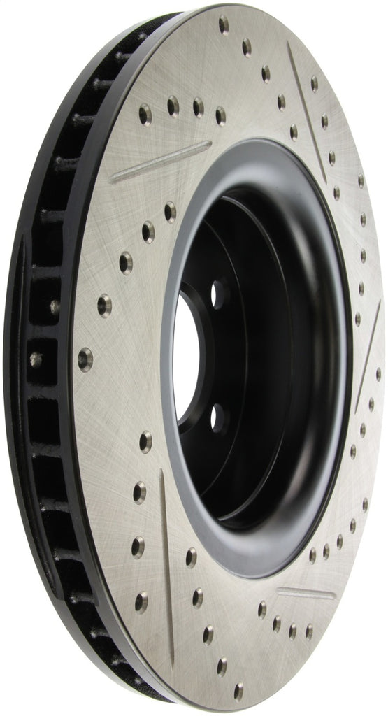 StopTech 15-17 Ford Mustang Sport Slotted & Drilled Front Right Rotor