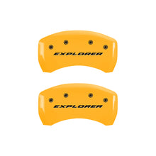 Load image into Gallery viewer, MGP 4 Caliper Covers Engraved Front &amp; Rear Explorer Yellow finish black ch