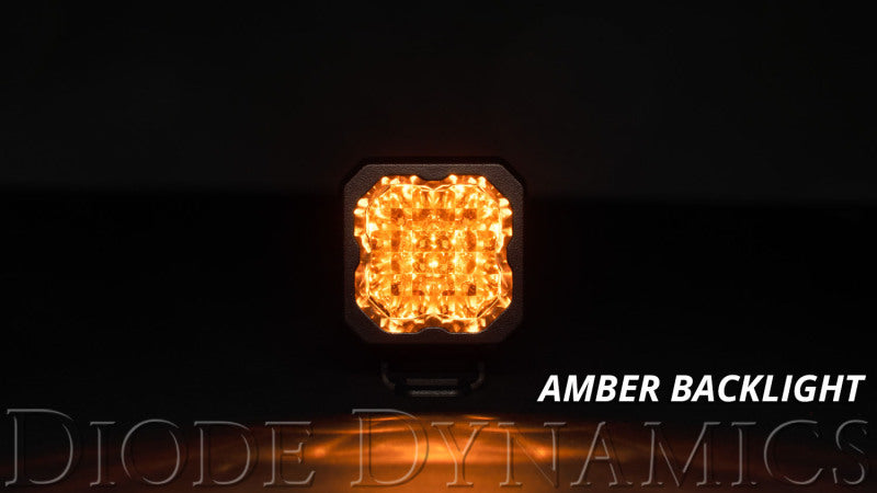 Diode Dynamics Stage Series C1 LED Pod Sport - Yellow Flood Flush ABL Each - GTR Auto