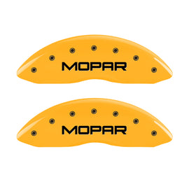MGP 4 Caliper Covers Engraved Front & Rear Mopar Yellow Finish Black Char 2005 Chrysler 300
