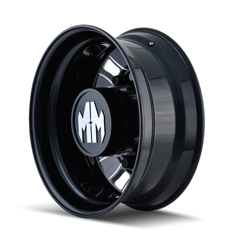 Mayhem 8180 BigRig 22x8.25 / 10x285.75 BP / 169mm Offset / 220.1mm Hub Rear Blk/Milled Spokes Wheel