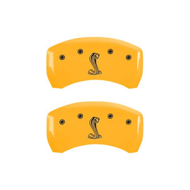 MGP Rear set 2 Caliper Covers Engraved Rear Snake Yellow finish black ch