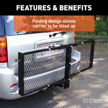 Load image into Gallery viewer, Curt 60in x 20in Tray-Style Cargo Carrier (Folding 2in Shank)