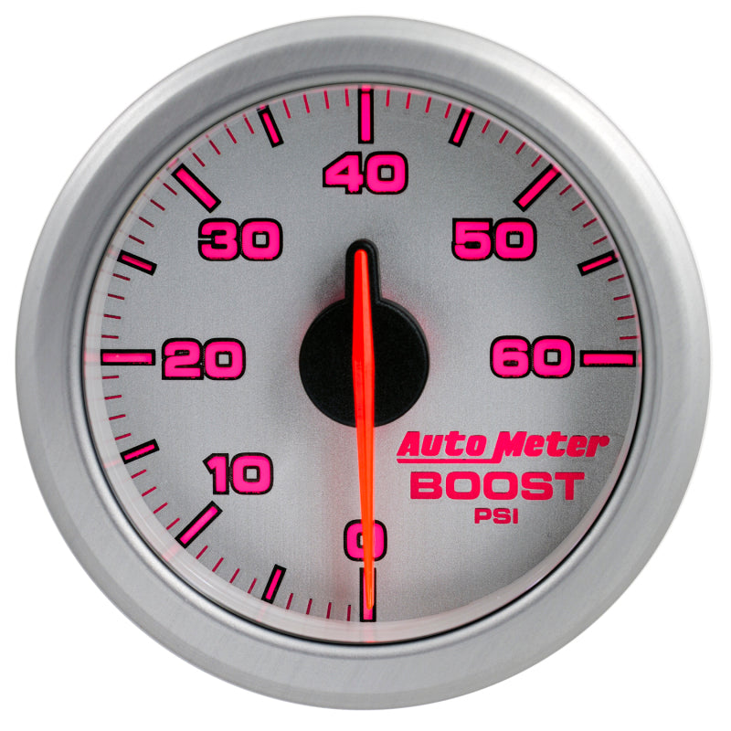 Autometer Airdrive 2-1/6in Boost Gauge 0-60 PSI - Silver