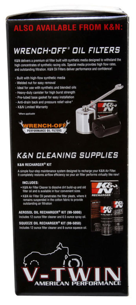K&N Replacement Air Filter 1.625in H x 7.5in L for Harley-Davidson