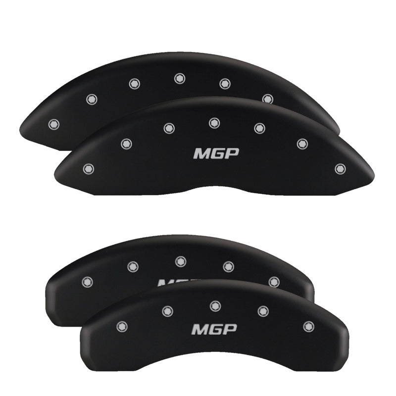 MGP 4 Caliper Covers Engraved Front & Rear With out stripes/Dodge Black finish silver ch