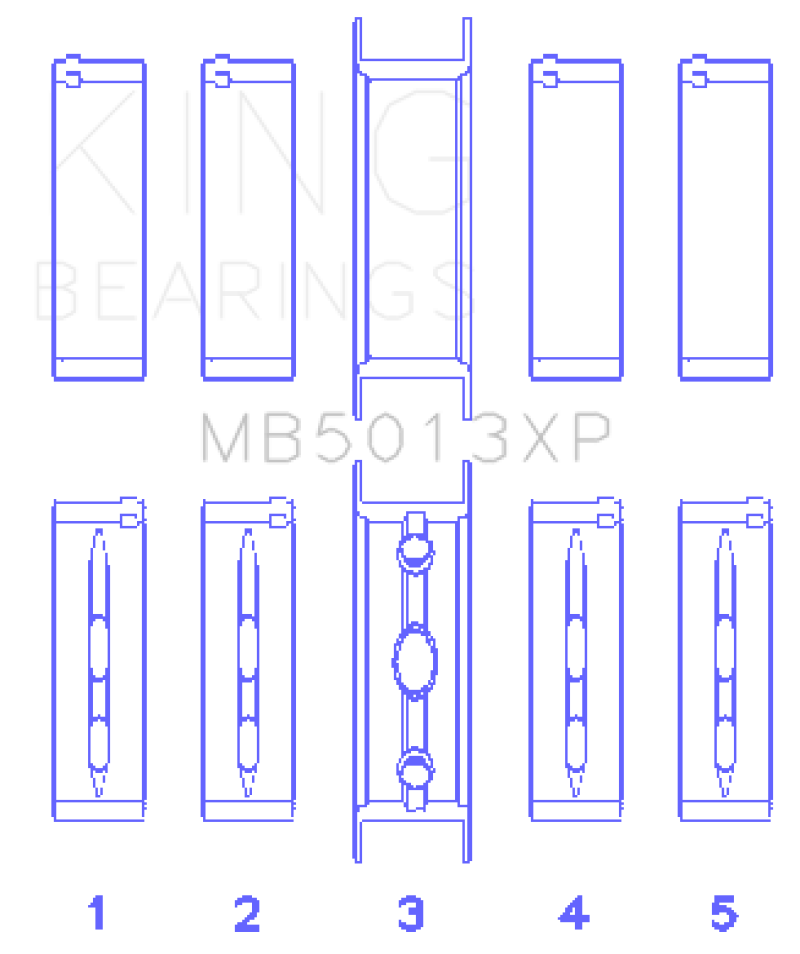 King Engine Bearings Chevy LS1 / LS6 / LS3 (Size 011) Performance Main Bearing Set