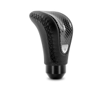 Momo Combat Evo Shift Knob - Black Leather, Carbon Effect Insert, Black Stitching