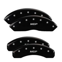 Load image into Gallery viewer, MGP 4 Caliper Covers Engraved Front &amp; Rear Lightning Black finish silver ch