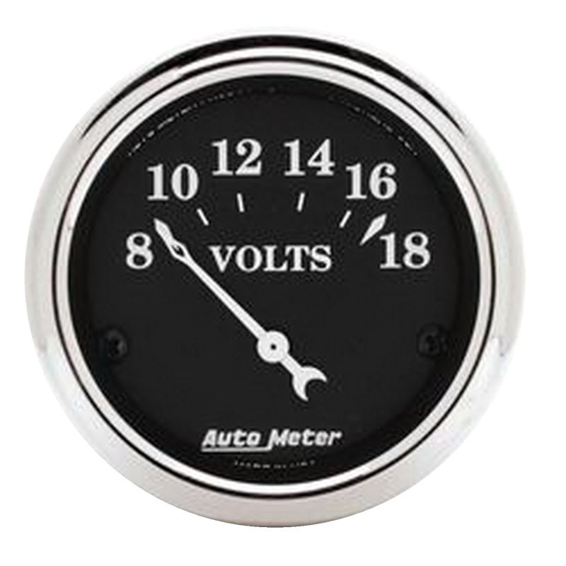 Autometer 2 1/16in 18V Electric Old Tyme Black Voltmeter