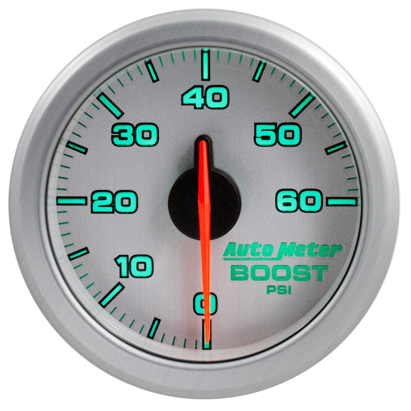 Autometer Airdrive 2-1/6in Boost Gauge 0-60 PSI - Silver