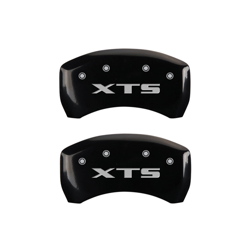 MGP 4 Caliper Covers Engraved Front Cadillac Engraved Rear XTS Black finish silver ch