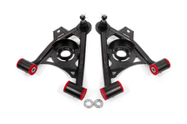 BMR 79-93 Fox Mustang Non-Adj Lower A-Arms Standard Ball Joint Spring Pocket - Black Hammertone - GTR Auto