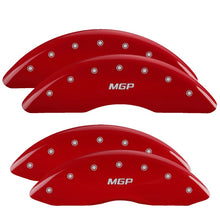 Load image into Gallery viewer, MGP 4 Caliper Covers Engraved Front &amp; Rear MGP Red Finish Silver Characters 2016 Buick Regal