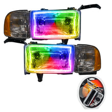 Load image into Gallery viewer, Oracle 94-02 Dodge Ram Pre-Assembled Halo Headlights - ColorSHIFT SEE WARRANTY