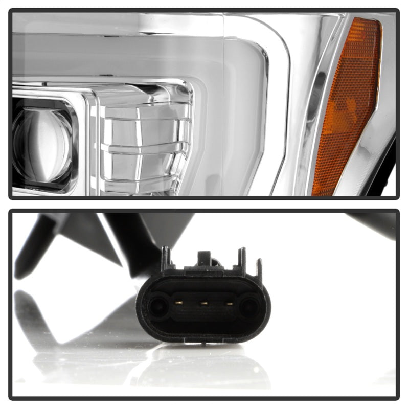Spyder Ford F250/350/450 11-16 V2 High-Power LED Headlights-White Light Bar-Chrome PRO-YD-FS11V2PL-C